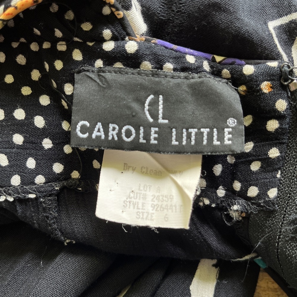 Vintage 90s Carole Little Dress Womens 6 Black White Heart Print Sleeveless - Picture 9 of 9